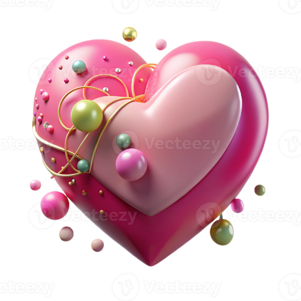dramatic vintage Pink Heart Shape Isolated Element png