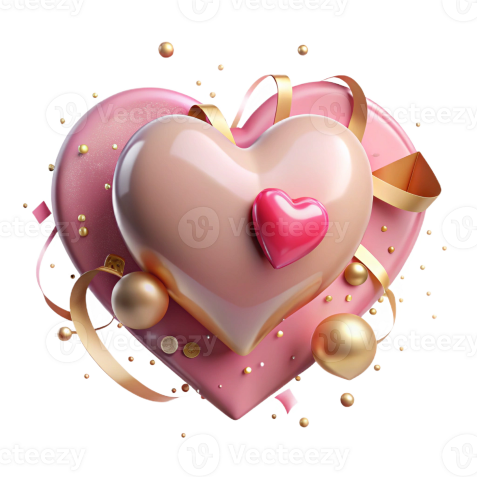 vibrant artistic Pink Heart Cutout with Smooth Edges Transparent Background professional png