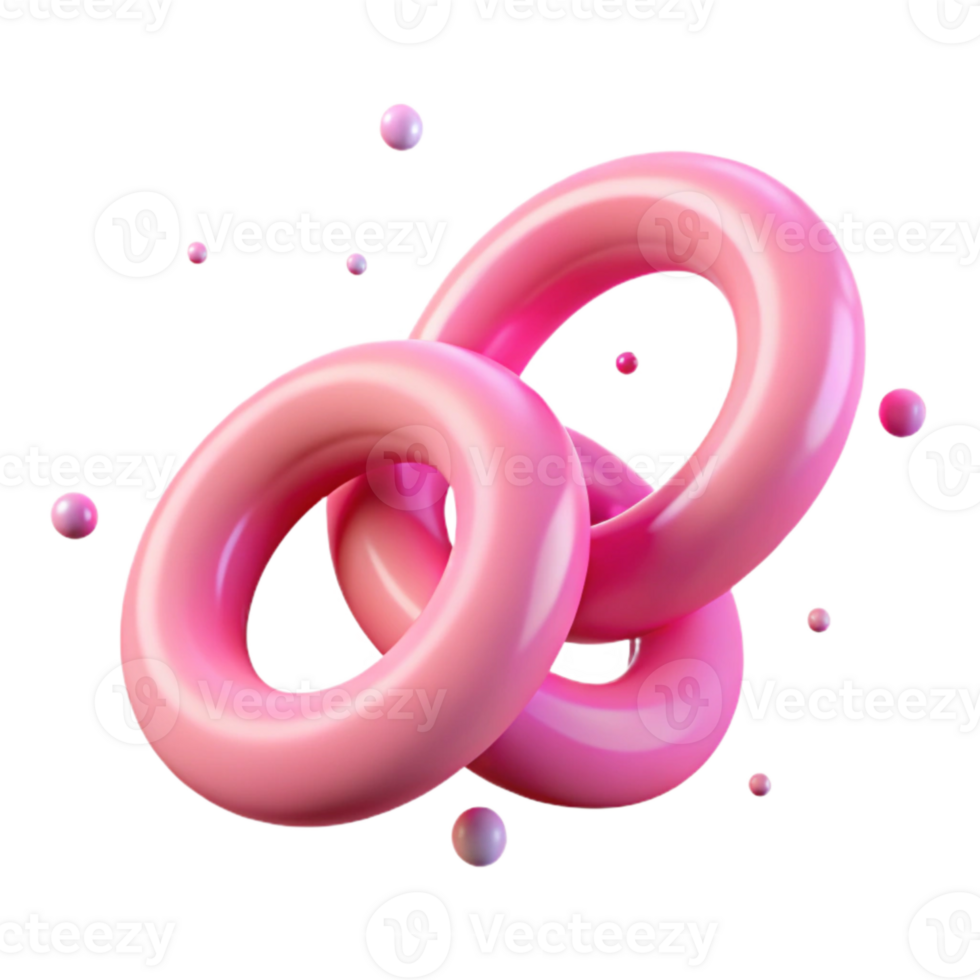 impressive abstract Pink Linked Circles Isolated Element with Transparent Background high quality png