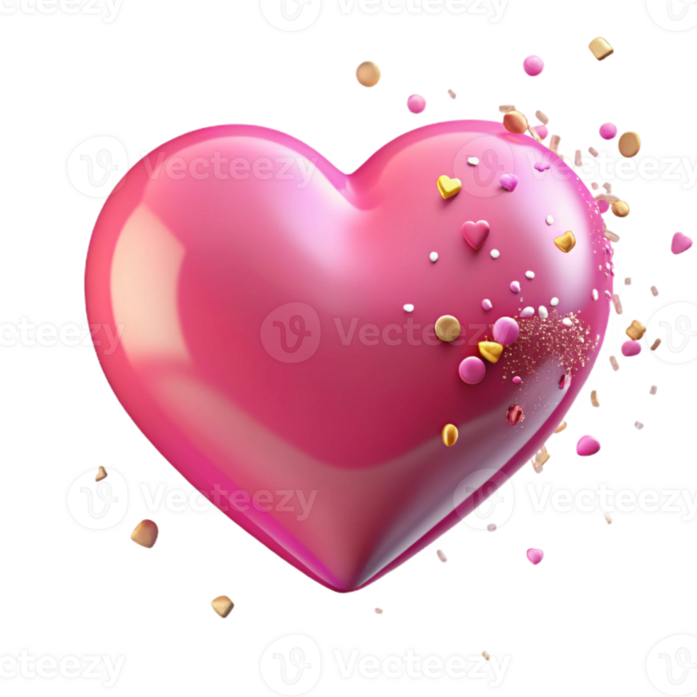 beautiful minimalist Pink Heart Shape Isolated Element png