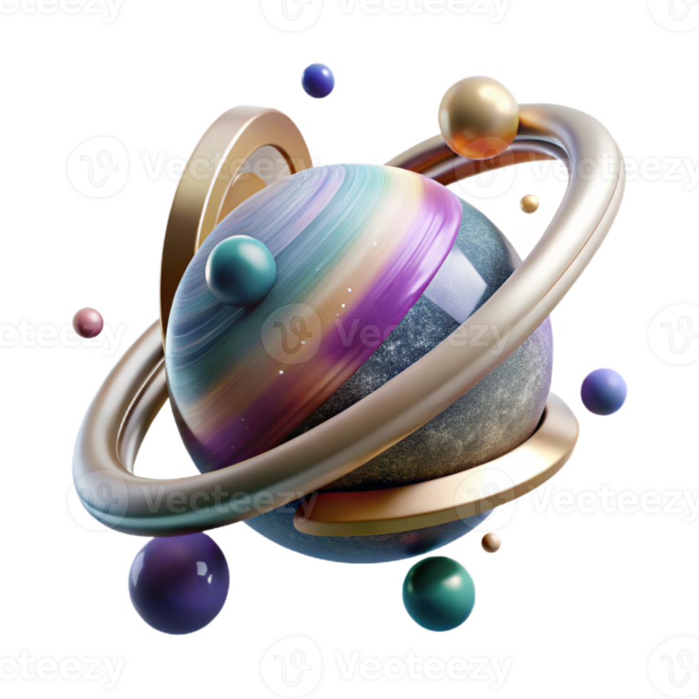 extraordinary contemporary Planet Rings Close Up with Transparent Background png