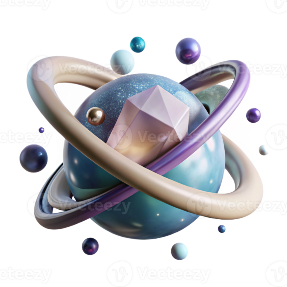 beautiful minimalist Planet Rings Close Up with Transparent Background premium png