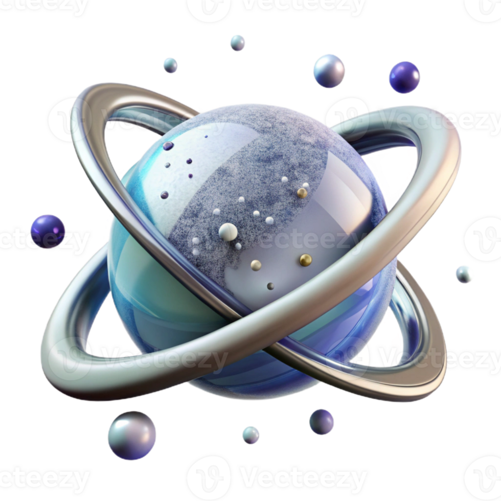 magnificent rustic Planet Rings Isolated on Transparent Background with Icy Particles detailed png