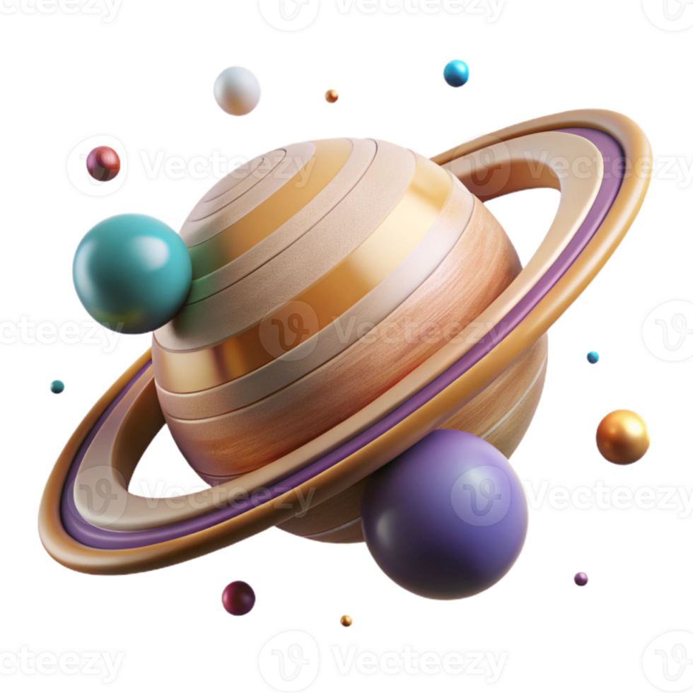extraordinary artistic Planet Saturn Cutout with Rings detailed png