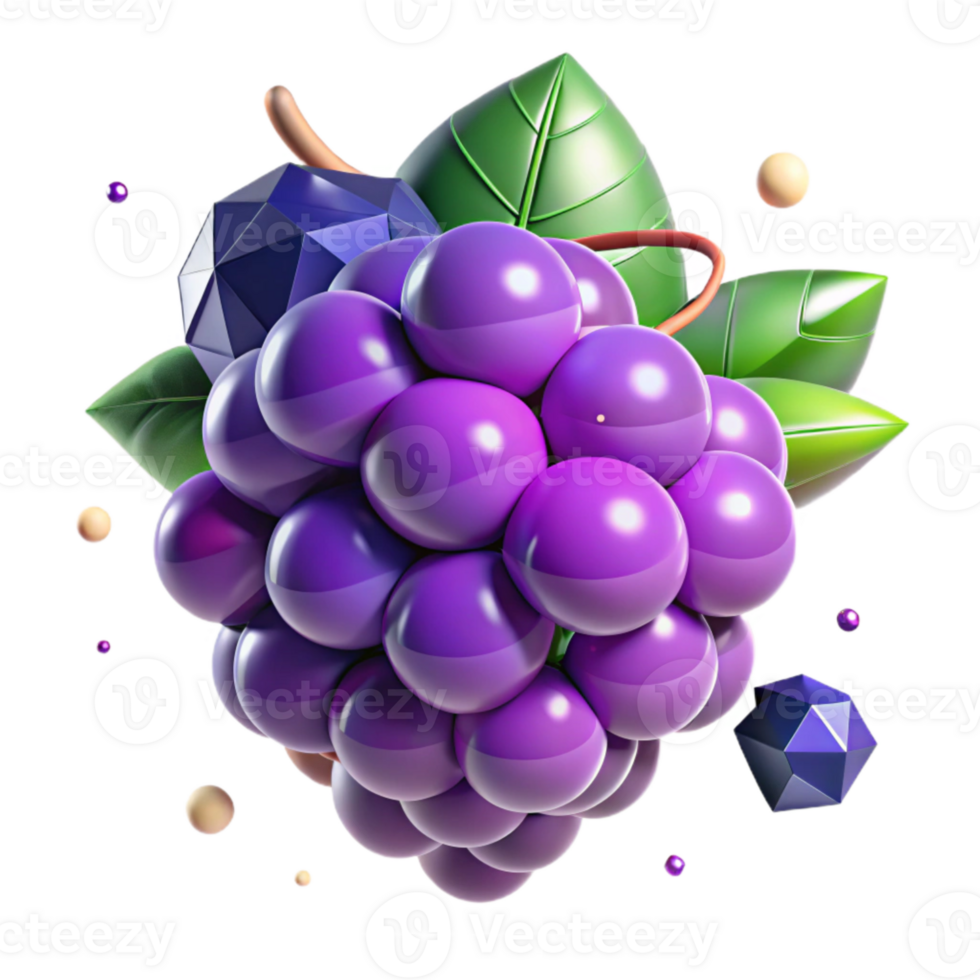 dramatic classic Purple Grape Bunch Isolated Cutout original png