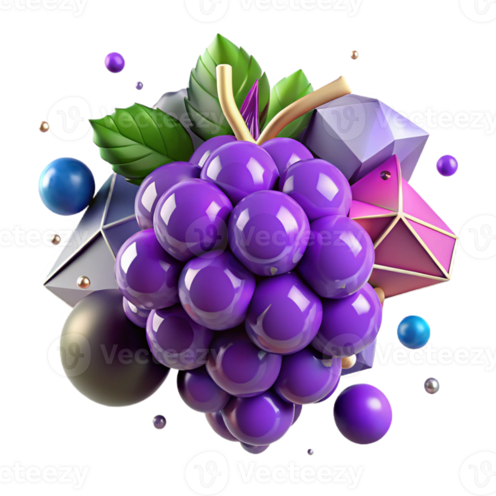 vibrant classic Purple Grape Cluster Isolated Cutout authentic png