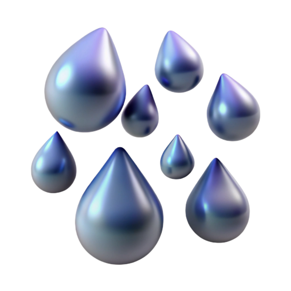 dramatic minimalist Rain Drops Falling Downward Isolated Element exclusive png