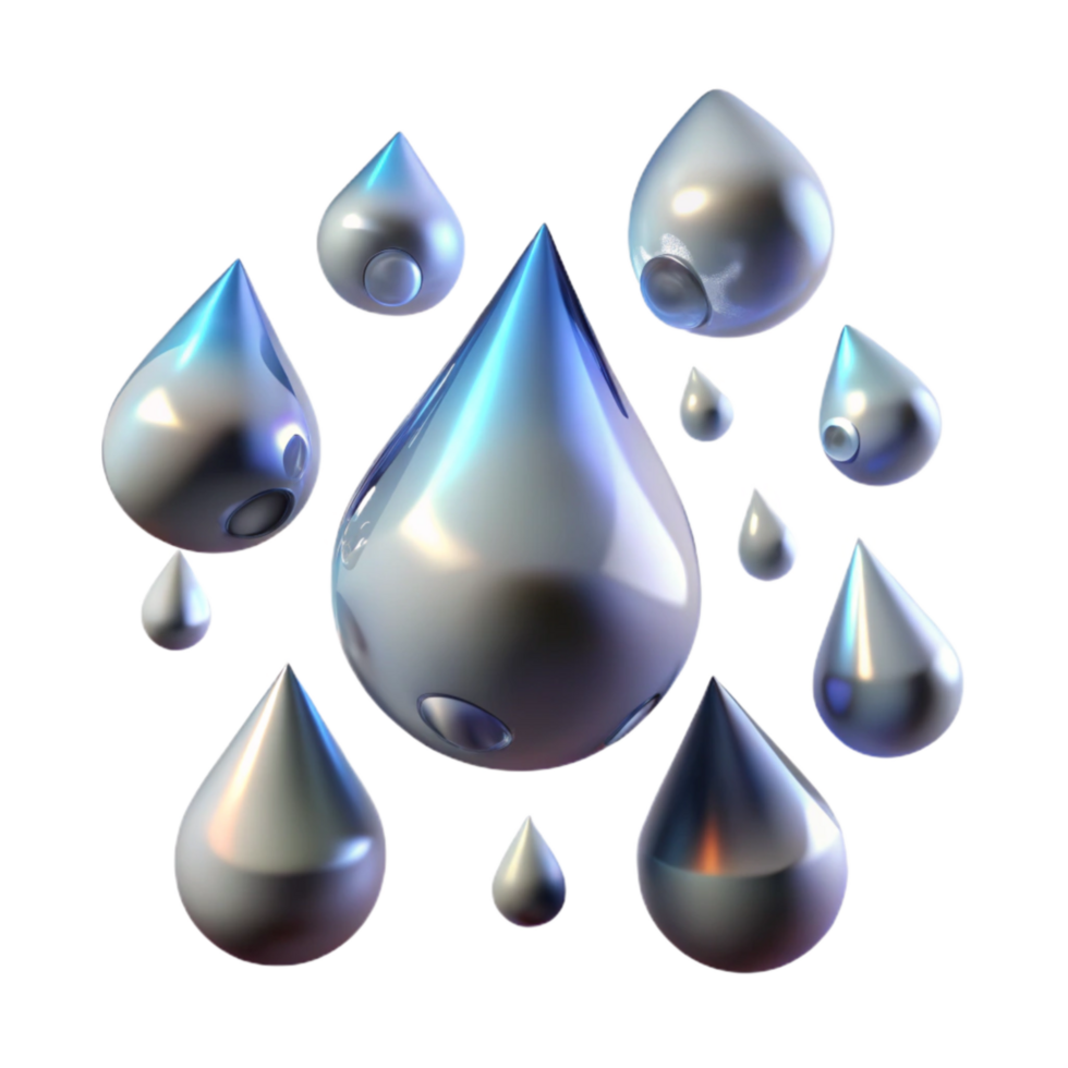 vibrant traditional Rain Drops Falling at an Angle Isolated Element premium png