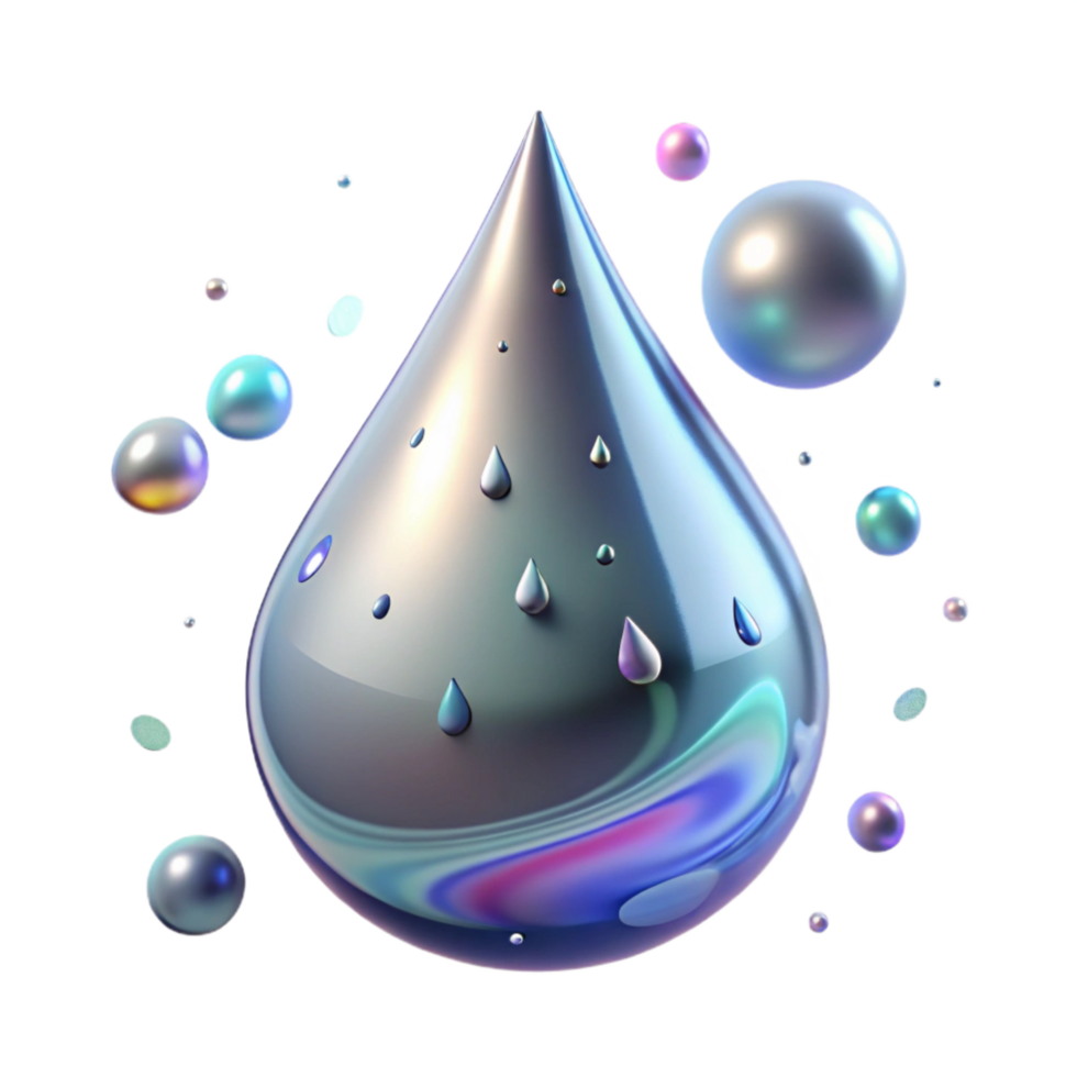 vibrant contemporary Rain Drop with Ripple Effect Isolated Transparent Background genuine png