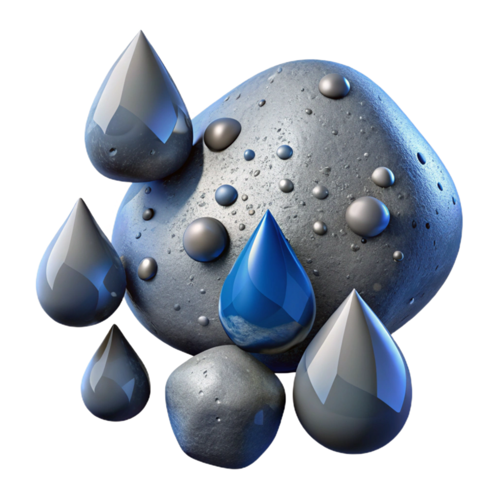elegant contemporary Rain Drops on Cobblestone Cutout Isolated Element high quality png