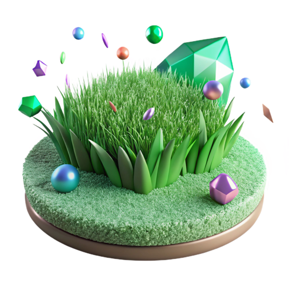 vibrant classic Realistic Green Grass Patch Isolated authentic png