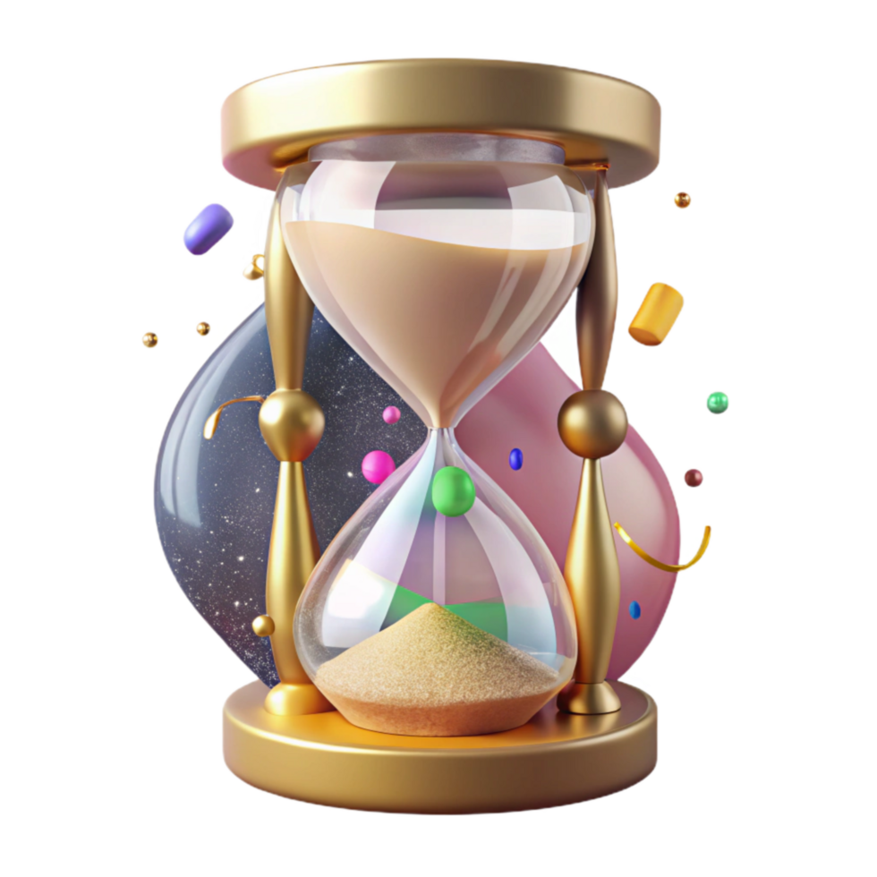 magnificent abstract Realistic Hourglass with Sand Flowing Isolated original png