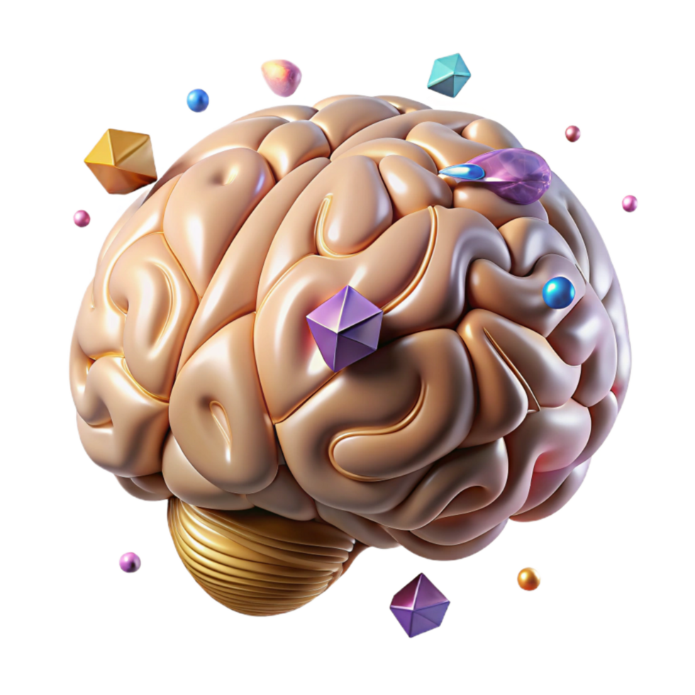 wonderful traditional Realistic Human Brain Top View Isolated original png