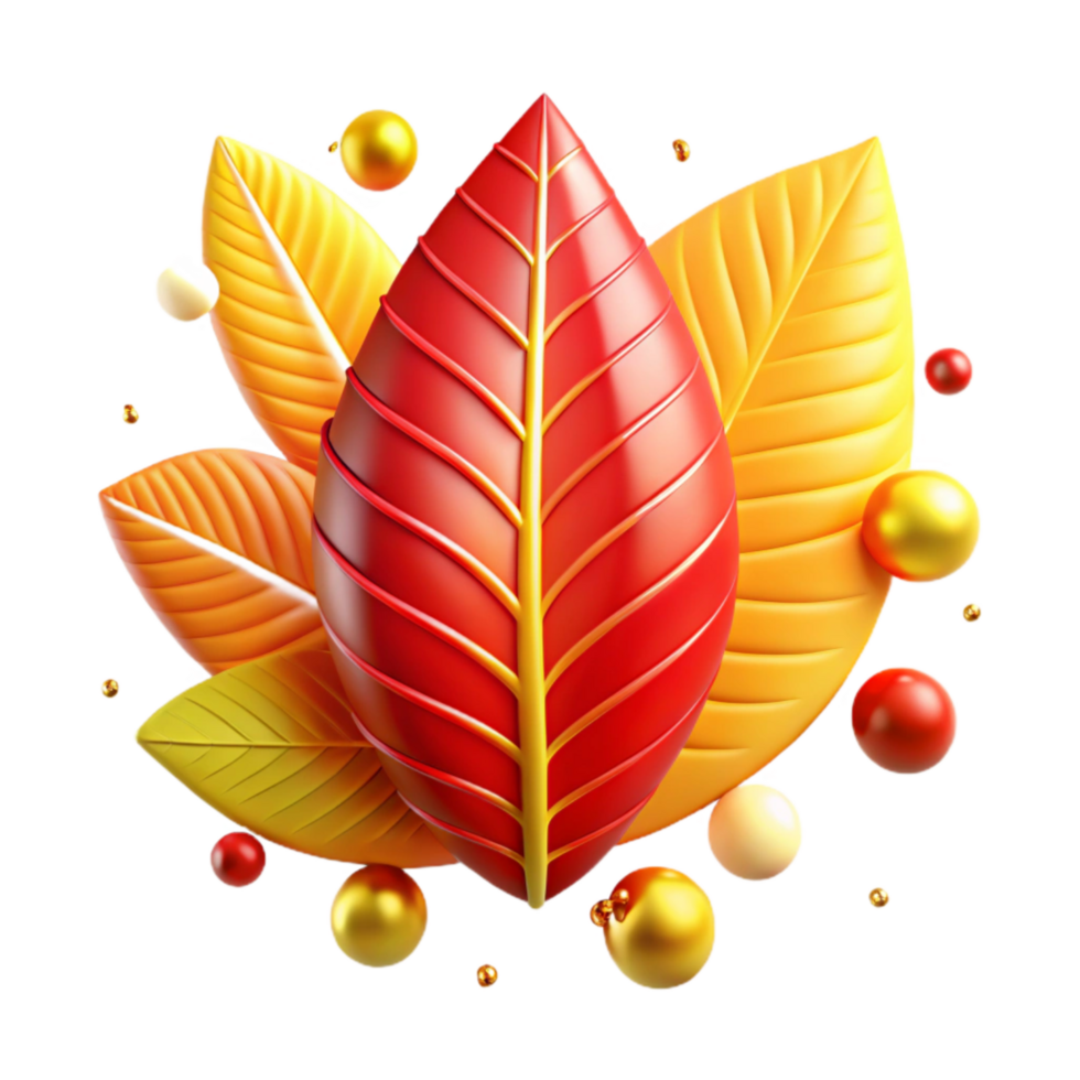 wonderful abstract Red and Yellow Leaf Blend Transparent Background genuine png