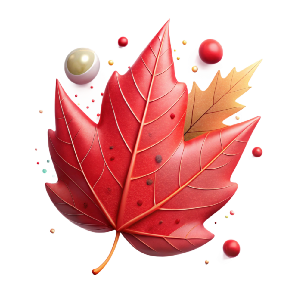 magnificent vintage Red Autumn Leaf Transparent Background Image authentic png