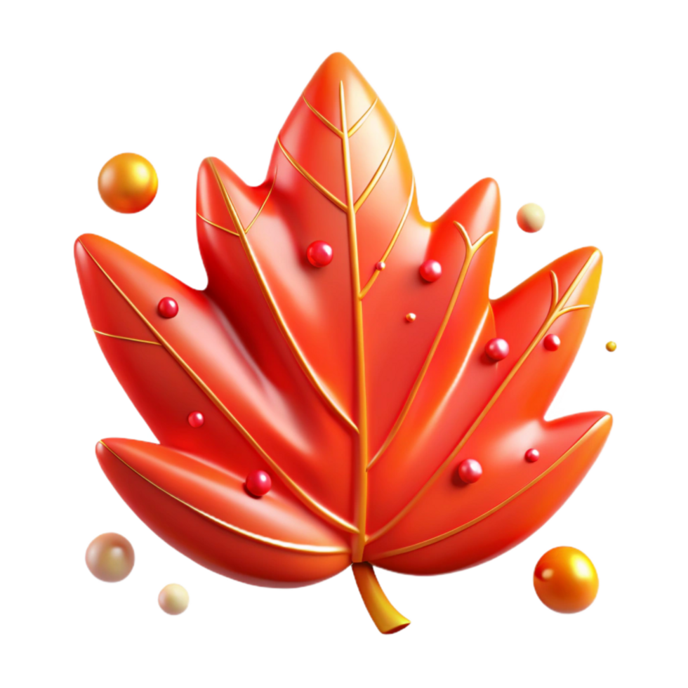 extraordinary artistic Red Leaf with Orange Highlights Cutout authentic png