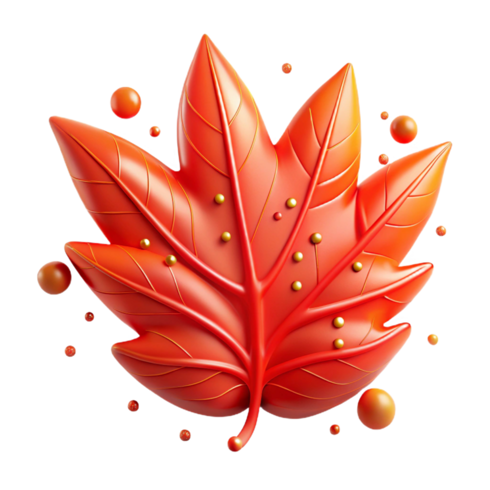 extraordinary abstract Red Leaf with Orange Highlights Cutout genuine png