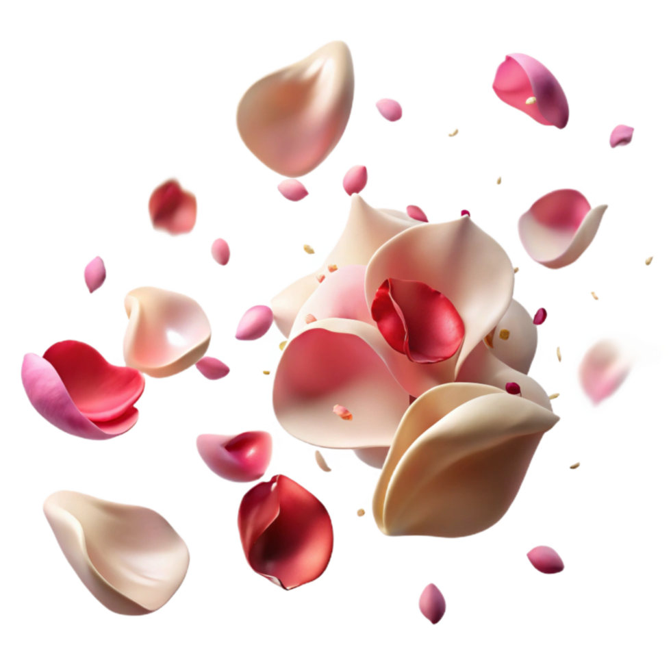 vibrant abstract Rose Petals Falling in Whispering Winds Cutout high resolution png