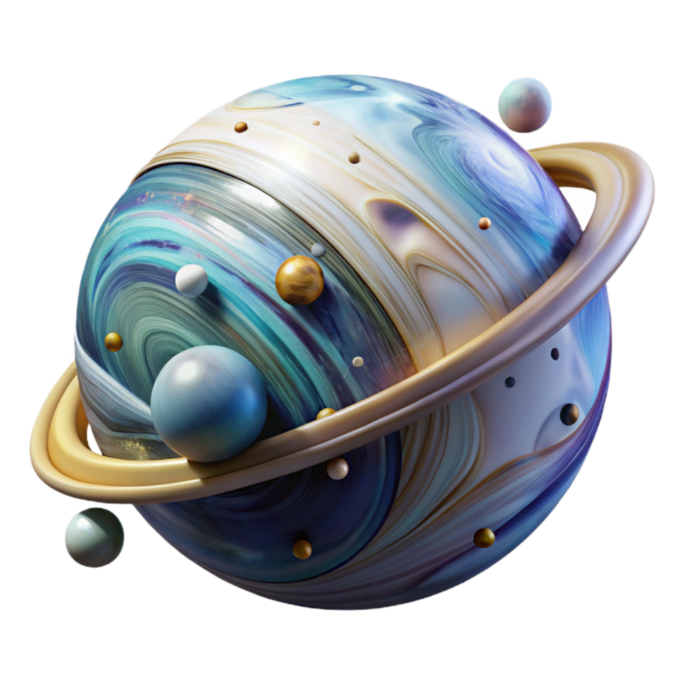 elegant rustic Rotating Planet Isolated with Atmospheric Swirls png