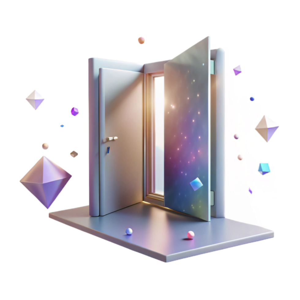 serene modern Shadow of an Open Door Isolated Element png