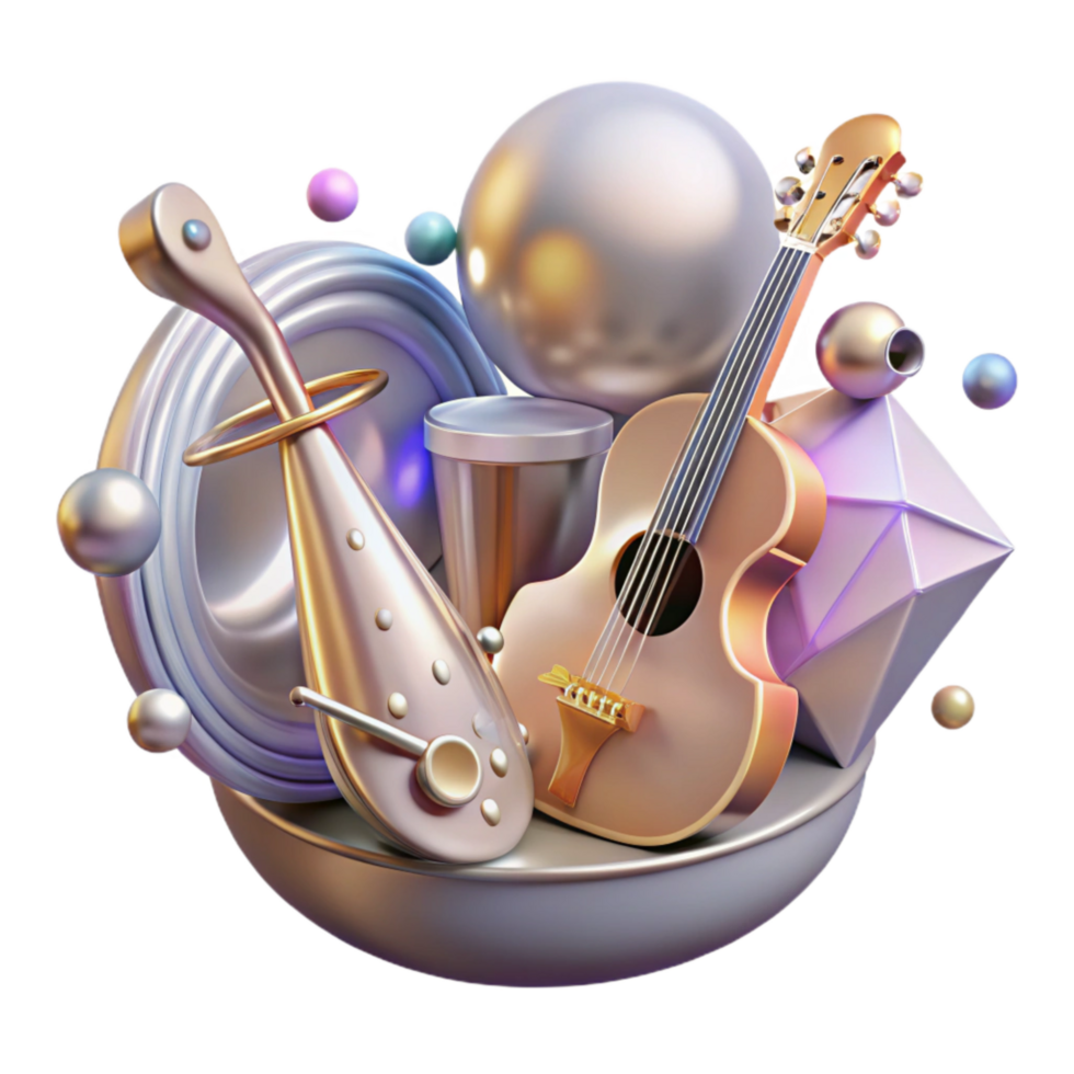 elegant abstract Shadow of a Musical Instrument Transparent Element authentic png