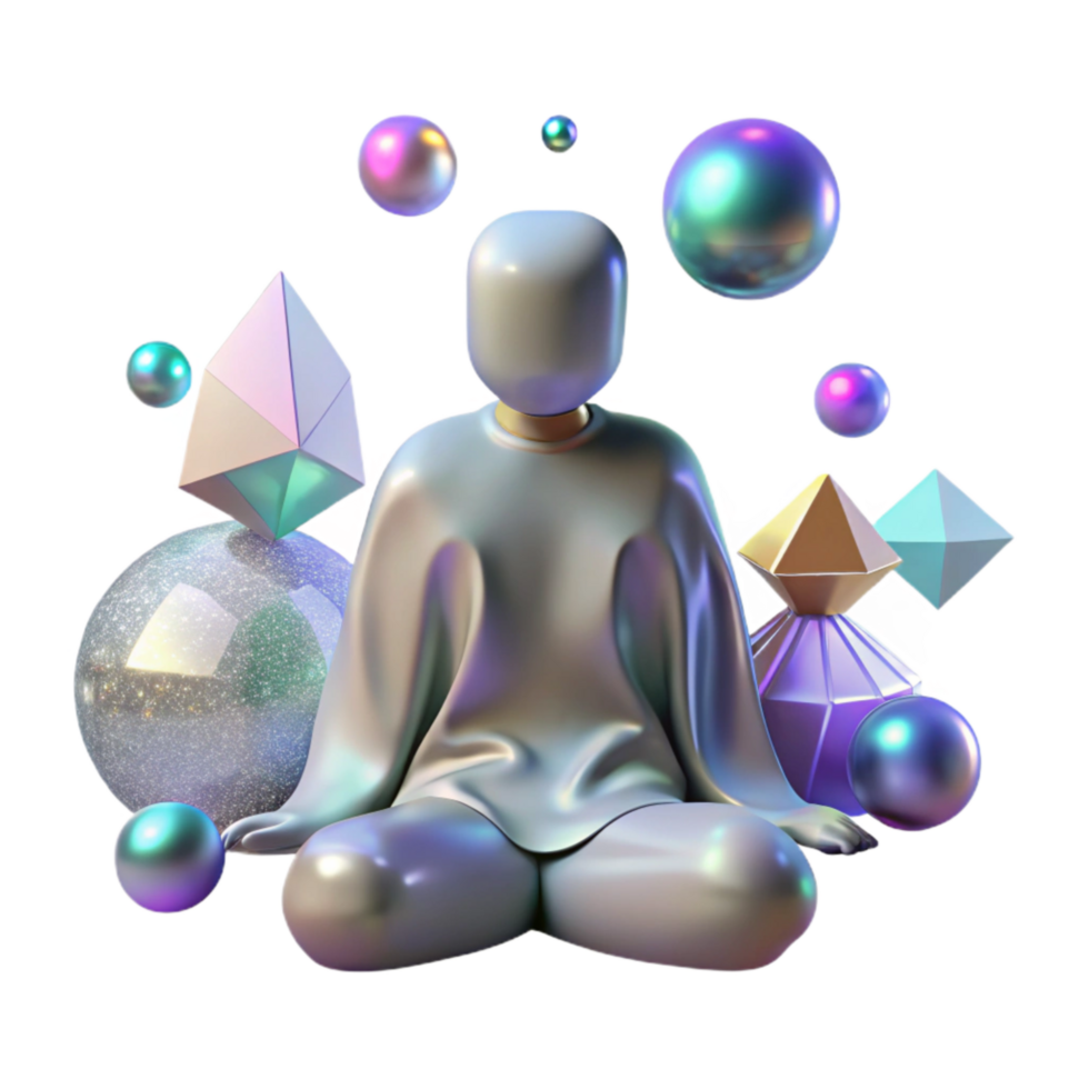 serene abstract Shadow of a Person Sitting Transparent Background professional png