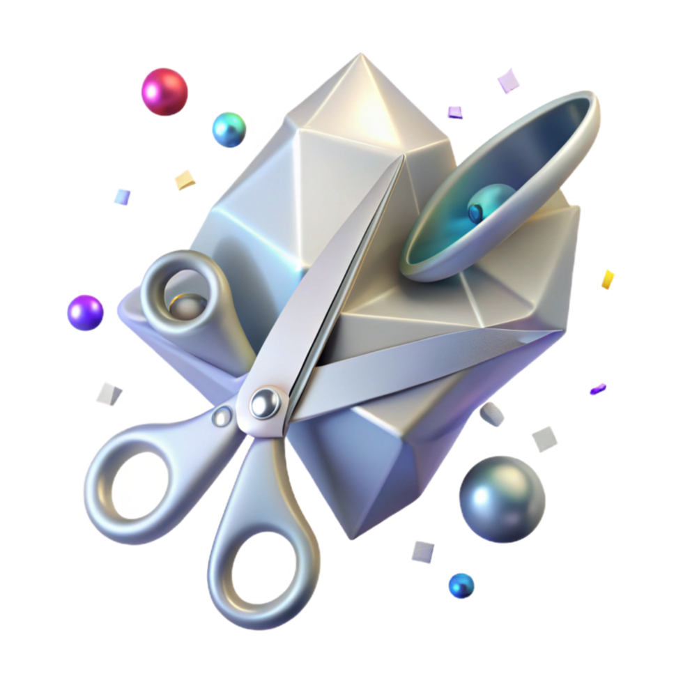 stunning abstract Shadow of Scissors with Open Blades Transparent Background premium png