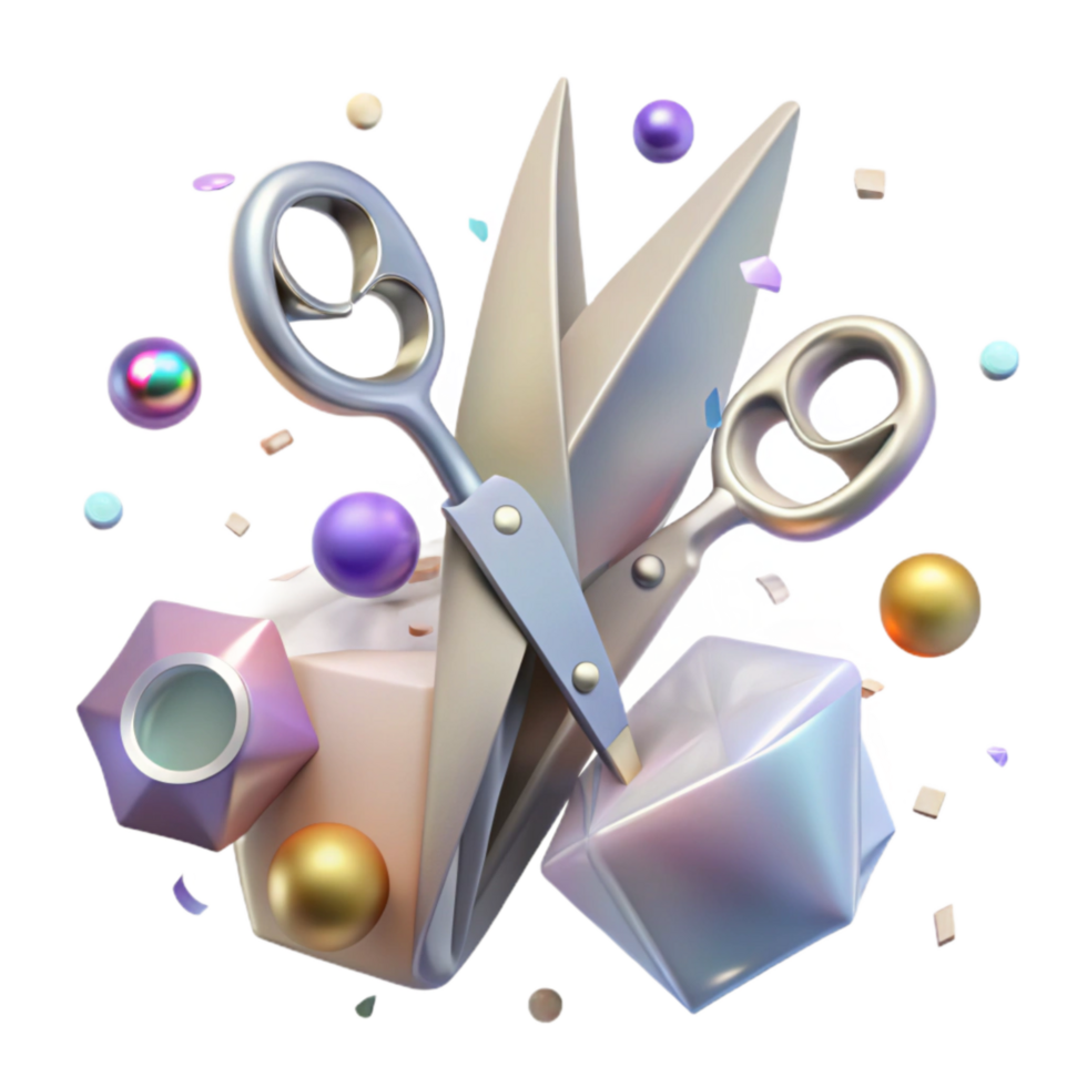 vibrant rustic Shadow of Scissors with Open Blades Transparent Background premium png