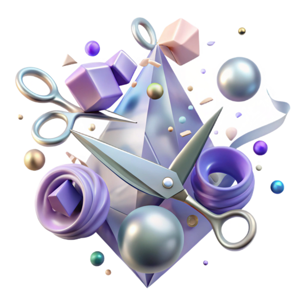 dramatic creative Shadow of Scissors with Open Blades Transparent Background premium png