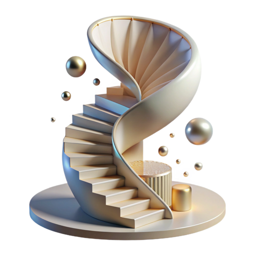 impressive artistic Shadow of Spiral Staircase with Elegant Curves Isolated Element high quality png
