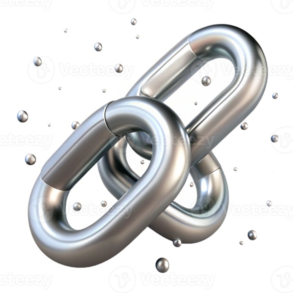 extraordinary traditional Silver Metallic Links Isolated Element with Transparent Background original png