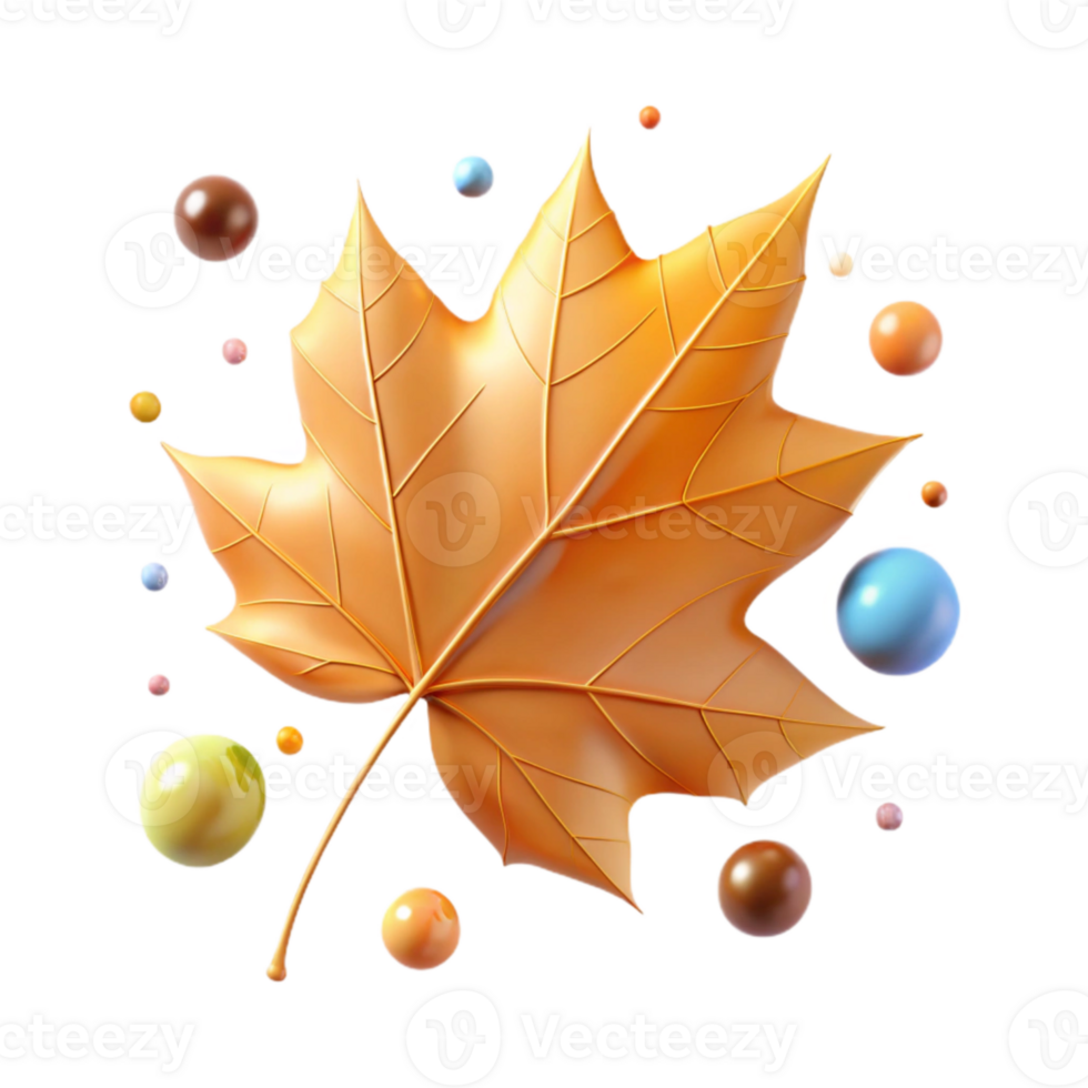 serene vintage Single Autumn Leaf Falling Cutout Transparent Background high quality png