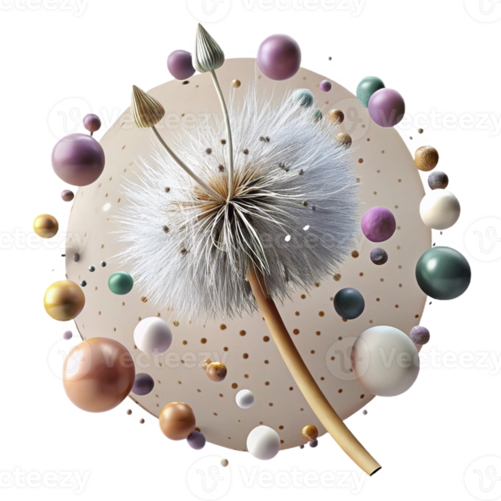 extraordinary traditional Single Dandelion with Seeds on Transparent Background high quality png