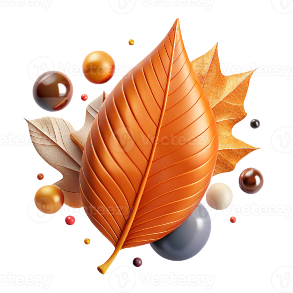 extraordinary modern Single Dried Leaf with Orange and Brown Hues Cutout high quality png