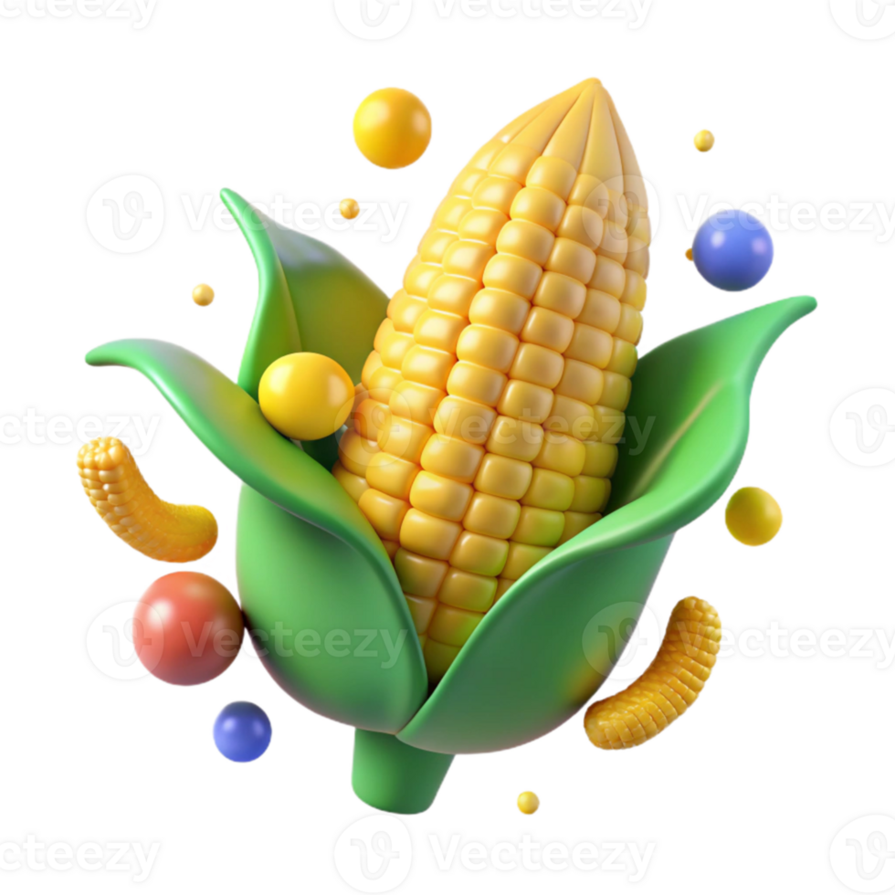 stunning vintage Single Ear of Corn Isolated Element premium png