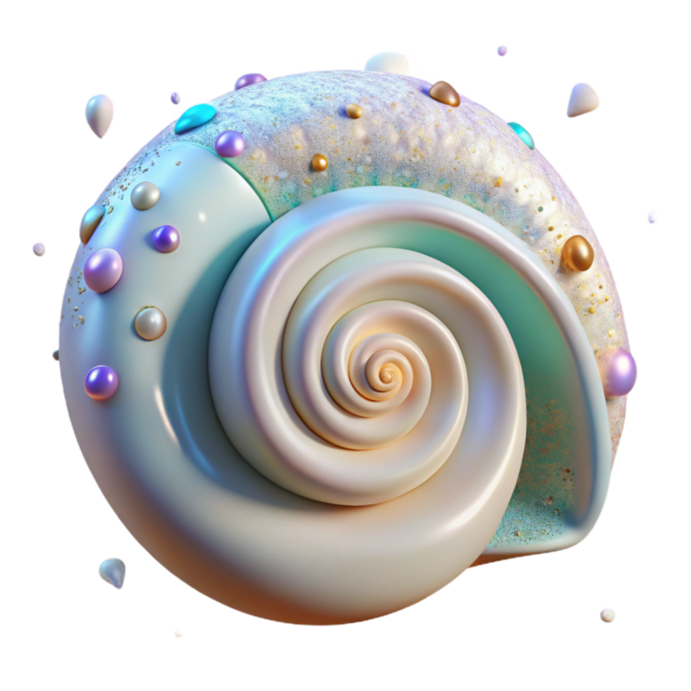 beautiful abstract Single Seashell with Spiral Pattern Isolated png