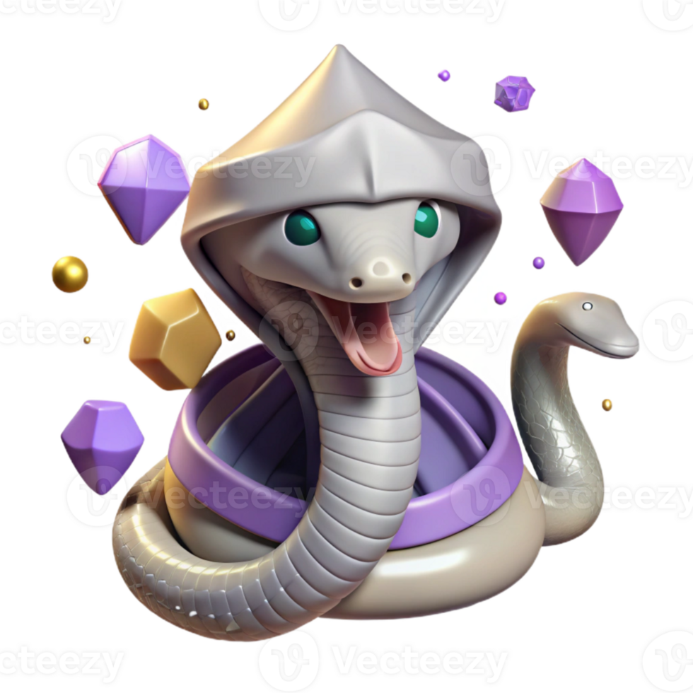 extraordinary abstract Slithering Cobra Raised Hood Transparent Background png