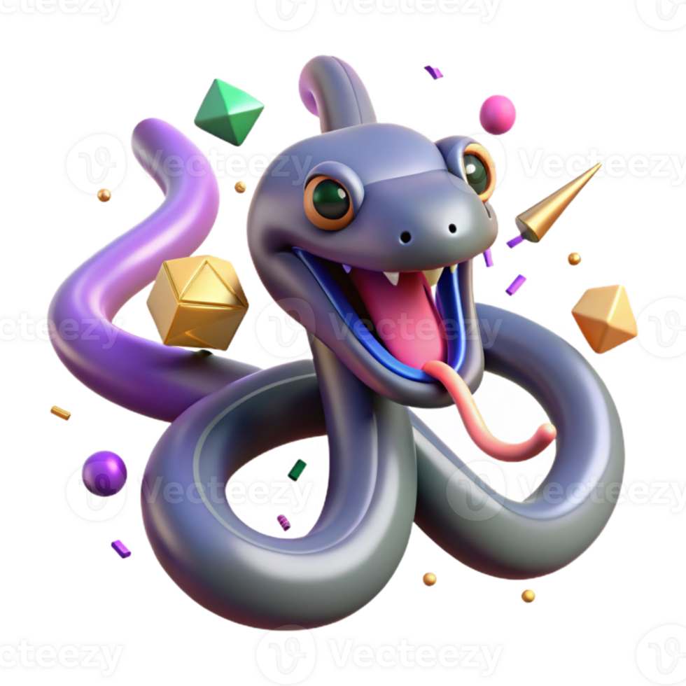 serene contemporary Slithering Snake Forked Tongue Isolated detailed png