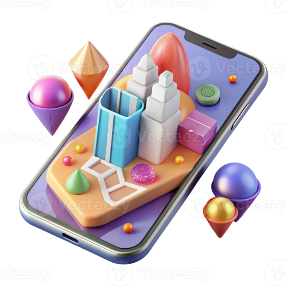 impressive creative Smartphone with City Map App Open Cutout professional png