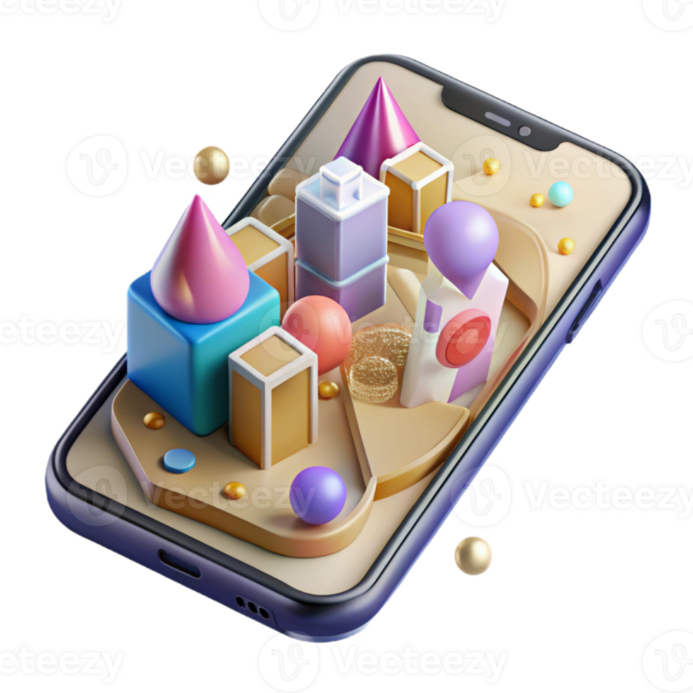 extraordinary vintage Smartphone with City Map App Open Cutout high quality png