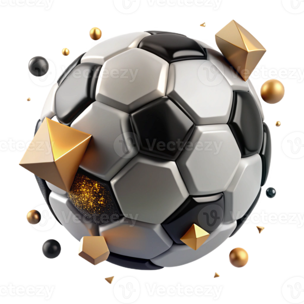 dramatic traditional Soccer Ball Isolated with Black and White Panels professional png