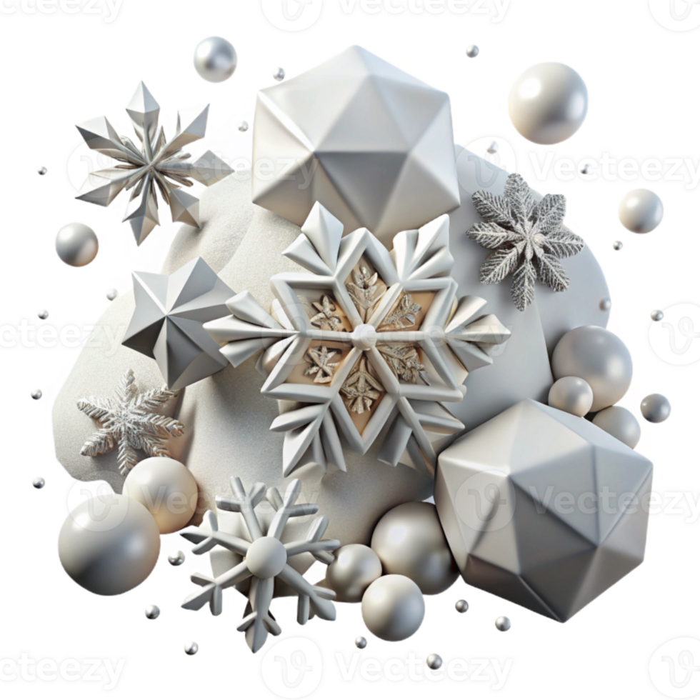wonderful minimalist Snowflakes Falling Cutout with White Crystals png
