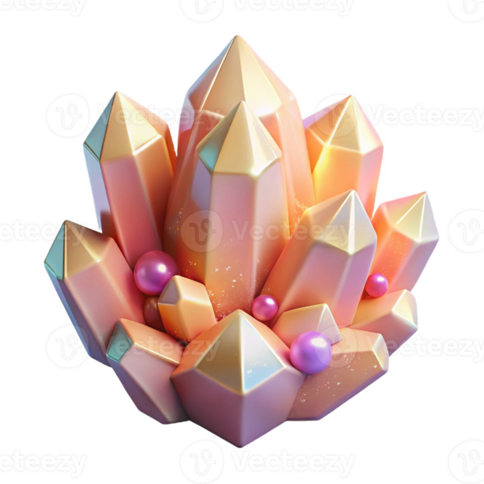 vibrant rustic Soft Glow Healing Crystal Grid Isolated exclusive png