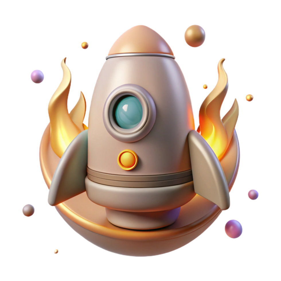 magnificent artistic Space Capsule Cutout with Reentry Flames detailed png