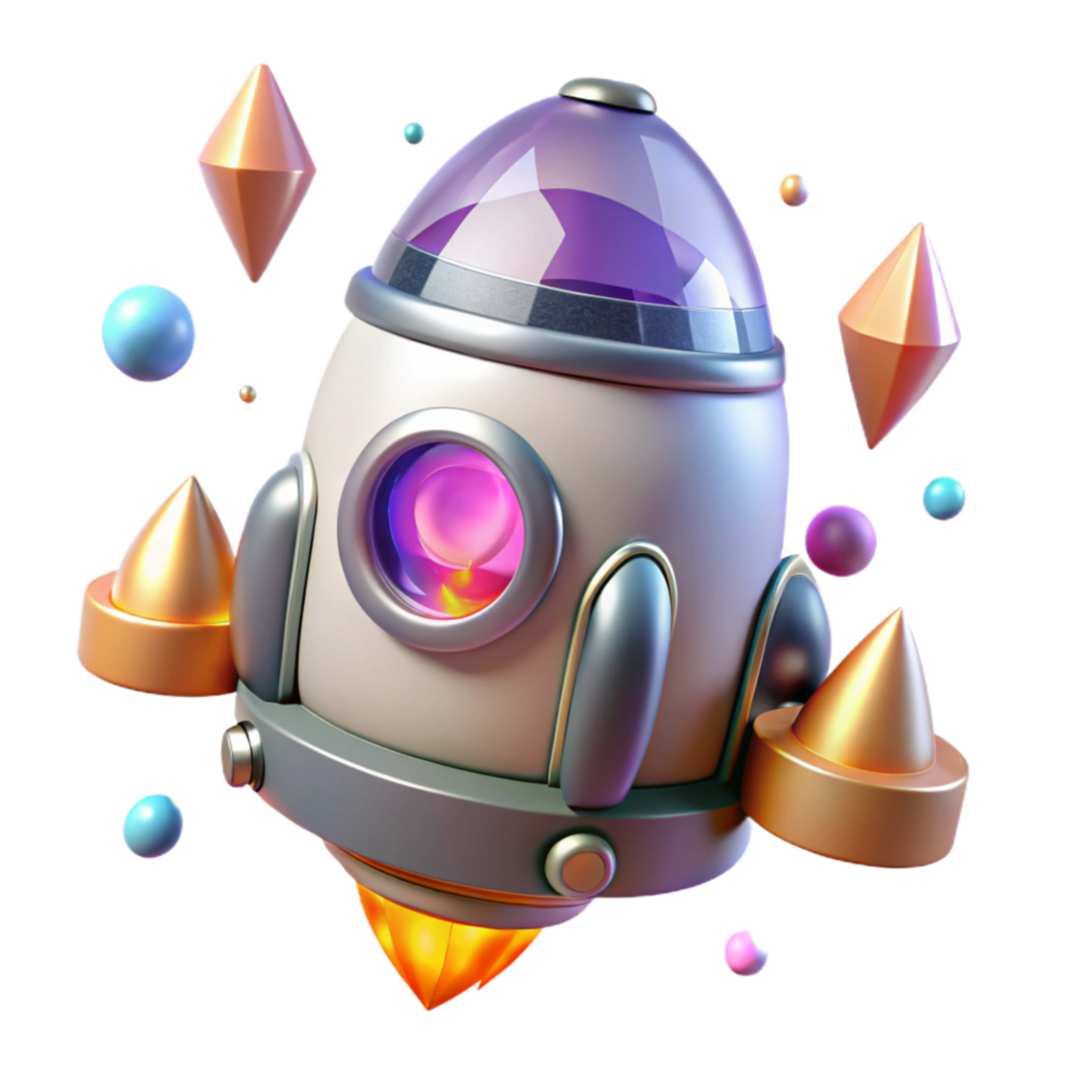 vibrant abstract Space Capsule Transparent Background with Reentry Flames genuine png
