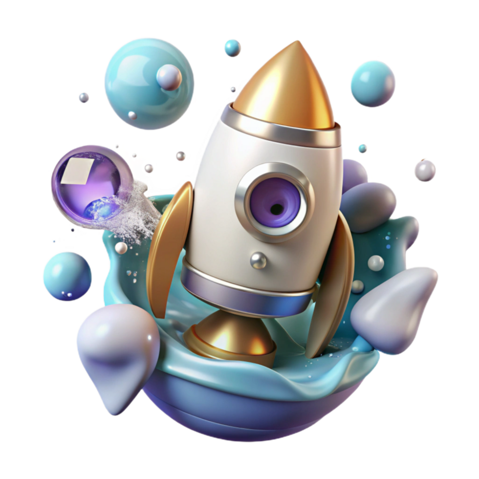 serene artistic Space Capsule Splashdown Transparent Background with Water Entry original png