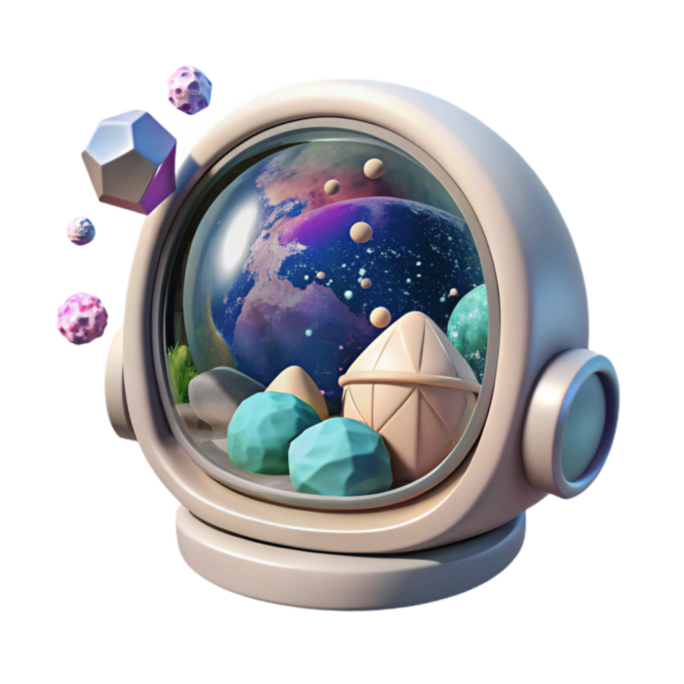impressive creative Space Capsule Window View Earth with Transparent Background authentic png