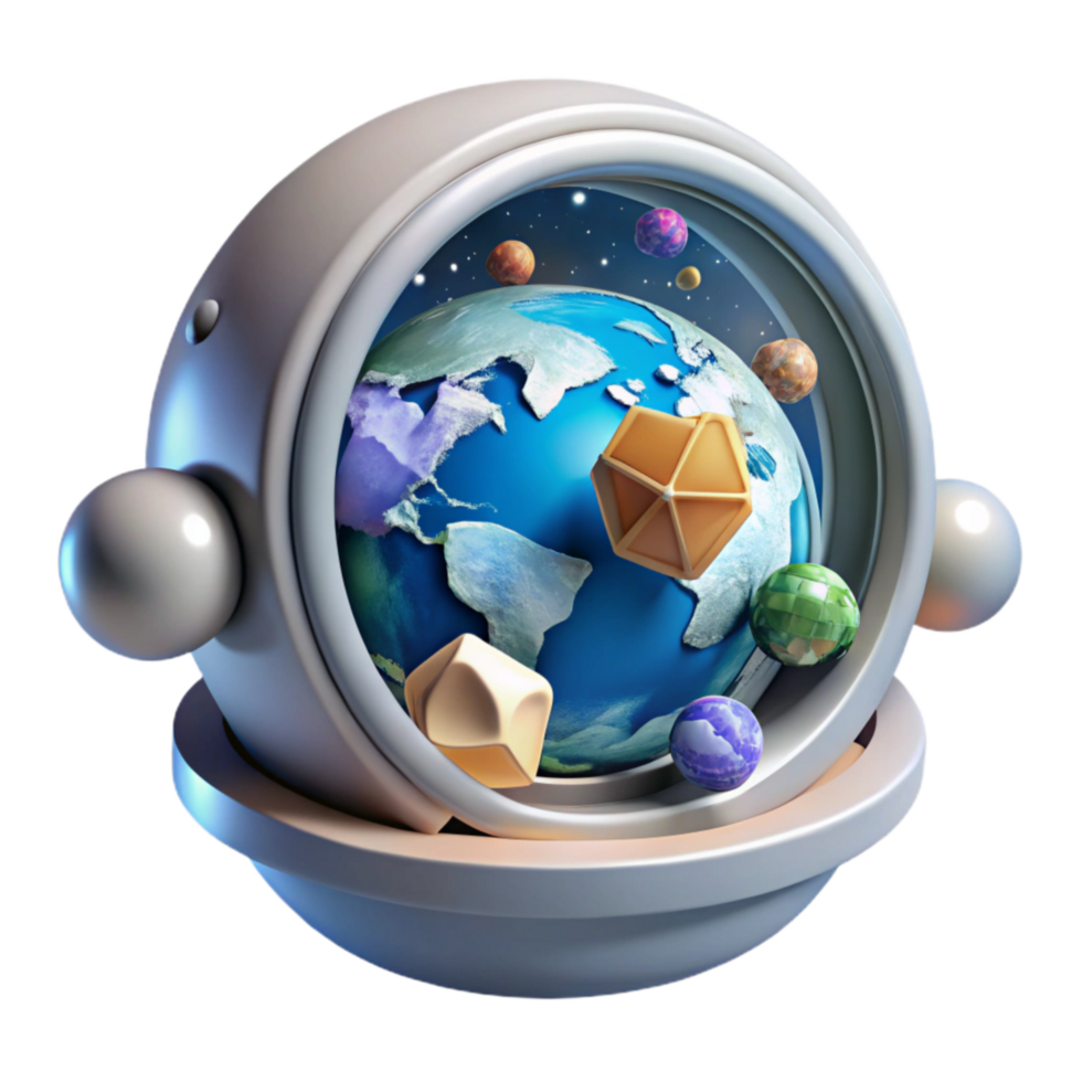 impressive rustic Space Capsule Window View Earth with Transparent Background professional png
