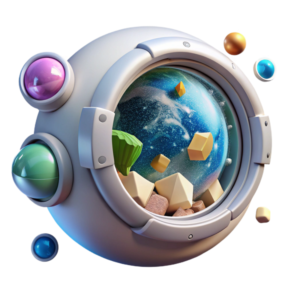 dramatic minimalist Space Capsule Window View Earth with Transparent Background professional png