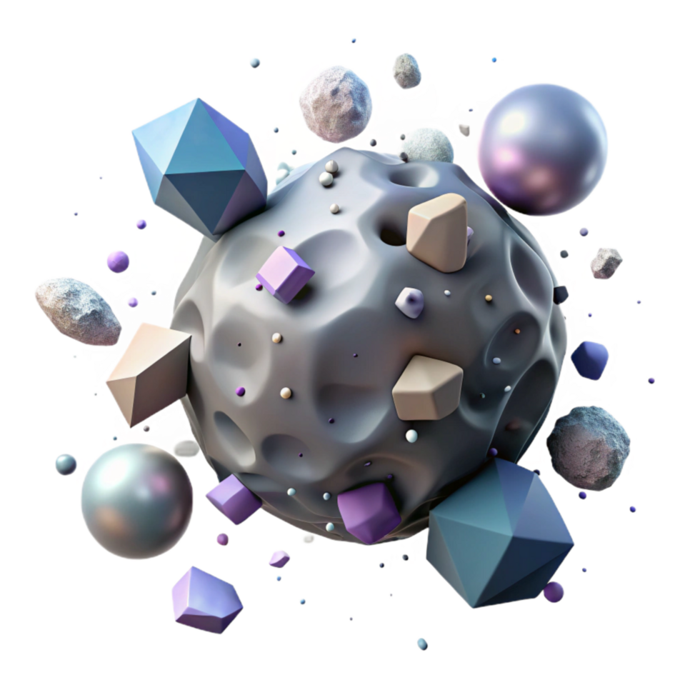 dramatic abstract Space Debris Cloud Cutout with Orbiting Fragments exclusive png